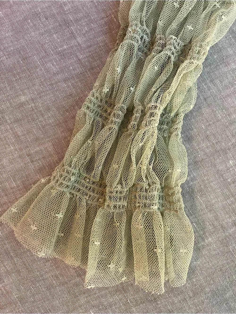 Free People Tulle Crop Top with Long Sleeves